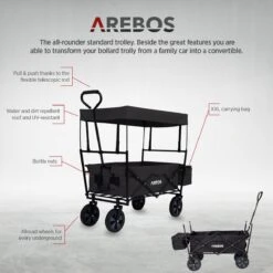 AREBOS Handwagen Vouwbare Dak Handwagen Vouwbare Trolley Uitrustingswagen Zwart 17 AREBOS Handwagen Vouwbare Dak Handwagen Vouwbare Trolley Uitrustingswagen Zwart -Gekoelde Tassen Winkel 1200x1200 785