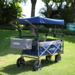 AREBOS Premium Steekwagen Met Dak Opvouwbare Tuinkar Handkar Bolderkar Blauw / Grijs -Gekoelde Tassen Winkel 1200x1200 809