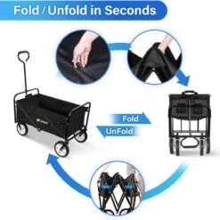 Rijoka Opvouwbare Bolderkar/Bolderwagen | Met Dakje En Draagtas | Zwart -Gekoelde Tassen Winkel 1200x1200 822