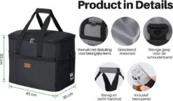 Packaway 4 Laags Geïsoleerde Koeltas - Lunchtas 40 Liter - Zwart -Gekoelde Tassen Winkel 1200x699 2