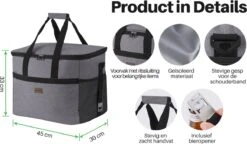 Packaway 4 Laags Geïsoleerde Koeltas - Lunchtas 40 Liter - Grijs -Gekoelde Tassen Winkel 1200x699