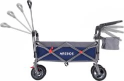 AREBOS Premium Steekwagen Met Dak Opvouwbare Tuinkar Handkar Bolderkar Blauw / Grijs -Gekoelde Tassen Winkel 1200x787