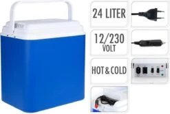 Excellent Cool Solutions - Draagbare Koelbox - Met Verwarm Functie - Blauw/wit - 24 Liter - 12V & 230V -Gekoelde Tassen Winkel 1200x811