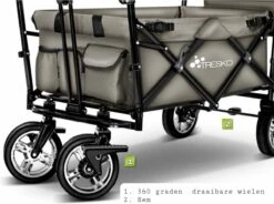 Wildebeest Bolderkar Opvouwbaar Grijs - Bolderwagen Met Kinder Zitje - Bolderkarren - Handkar Grijs - Opvouwbaar Transportwagen - Transportkar - Handkar Tuin Trolley Met Dak Transport Trolley XXL -Gekoelde Tassen Winkel 1200x896 1