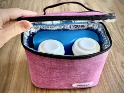 Youha® Koeltas Met Koelelement - Babymelk Koelen - Moderne Moedermelk Tas - Babymelk Koud Houden - Handig Draadbaar - Kleur: Roze/Paars -Gekoelde Tassen Winkel 1200x900