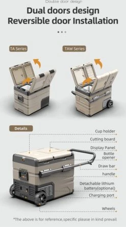 Alpicool 55L - Koelkast/vriezer - 12V-24V/230V - Compressor - APP - Voor Auto En Huis - Outdoor Camping Benodigdheden -Gekoelde Tassen Winkel 664x1200