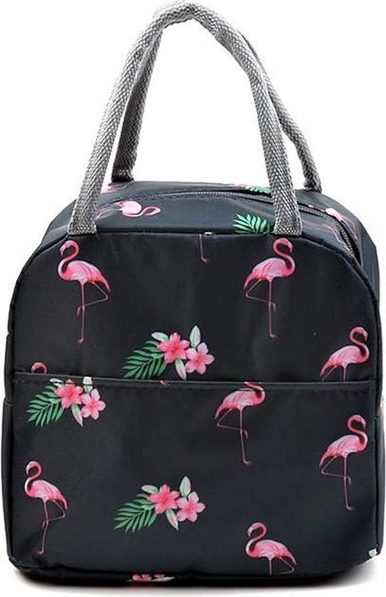 Koeltas - Lunchtas - Volwassenen En Kinderen - Compact & Handig: Zomer - Picknick -School - Lunch - Werk - Zwart Flamingo 1 Koeltas - Lunchtas - Volwassenen En Kinderen - Compact & Handig: Zomer - Picknick -School - Lunch - Werk - Zwart Flamingo
