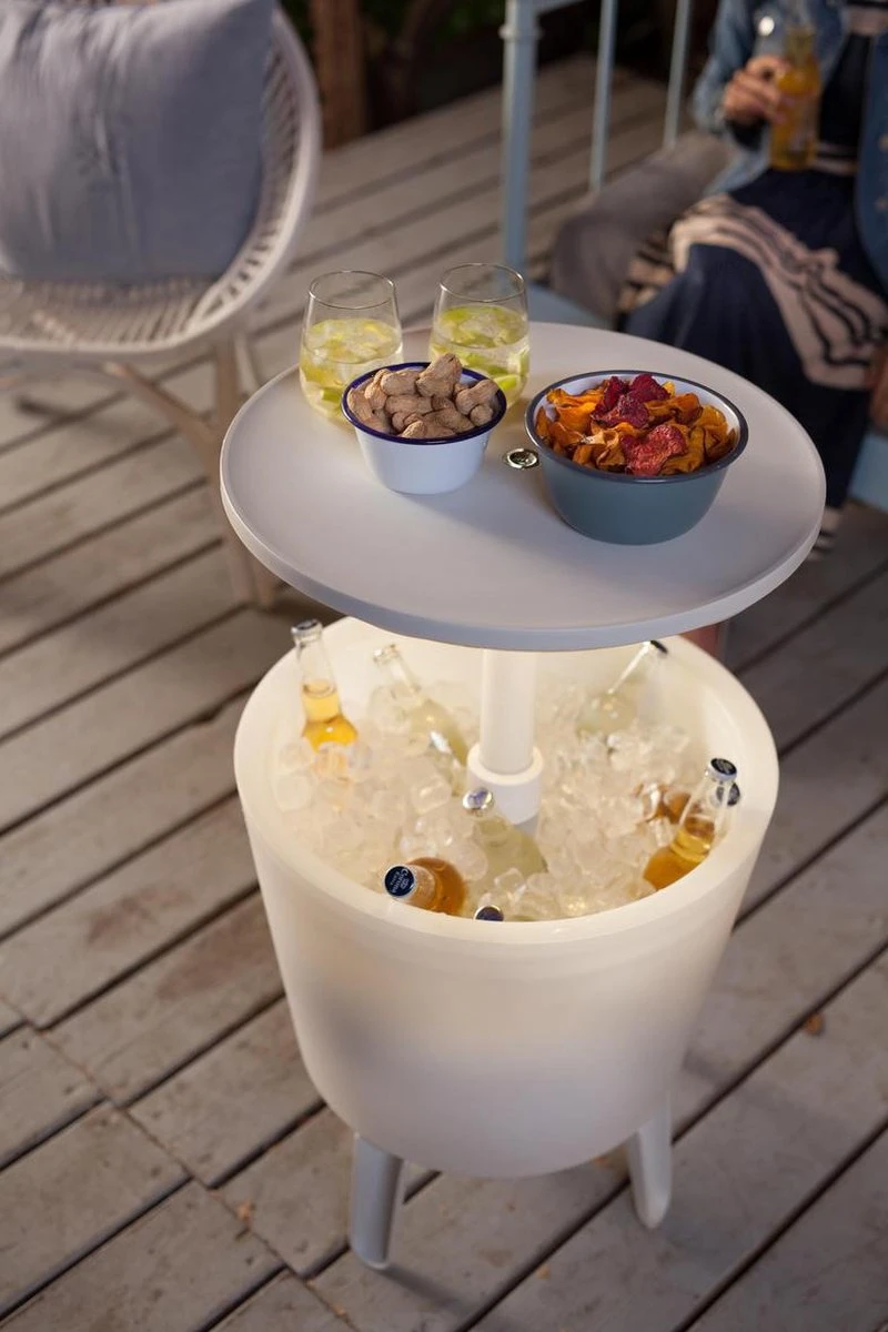 Keter Coolbar Partytafel – Lichtgevend - 49,5x49,5x57cm - Wit 3 Keter Coolbar Partytafel – Lichtgevend - 49,5x49,5x57cm - Wit - Afbeelding 3