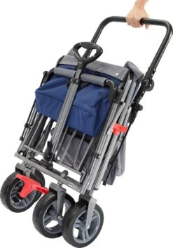 AREBOS Premium Steekwagen Met Dak Opvouwbare Tuinkar Handkar Bolderkar Blauw / Grijs -Gekoelde Tassen Winkel 840x1200