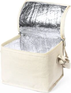 Merkloos Koeltas - Lunchtas - Koeltasje Lunch - Koelelementen - Isolatie - Volwassenen - Dames - Heren - 17 X 22 Cm - Katoen - Gebroken Wit -Gekoelde Tassen Winkel 918x1200 1