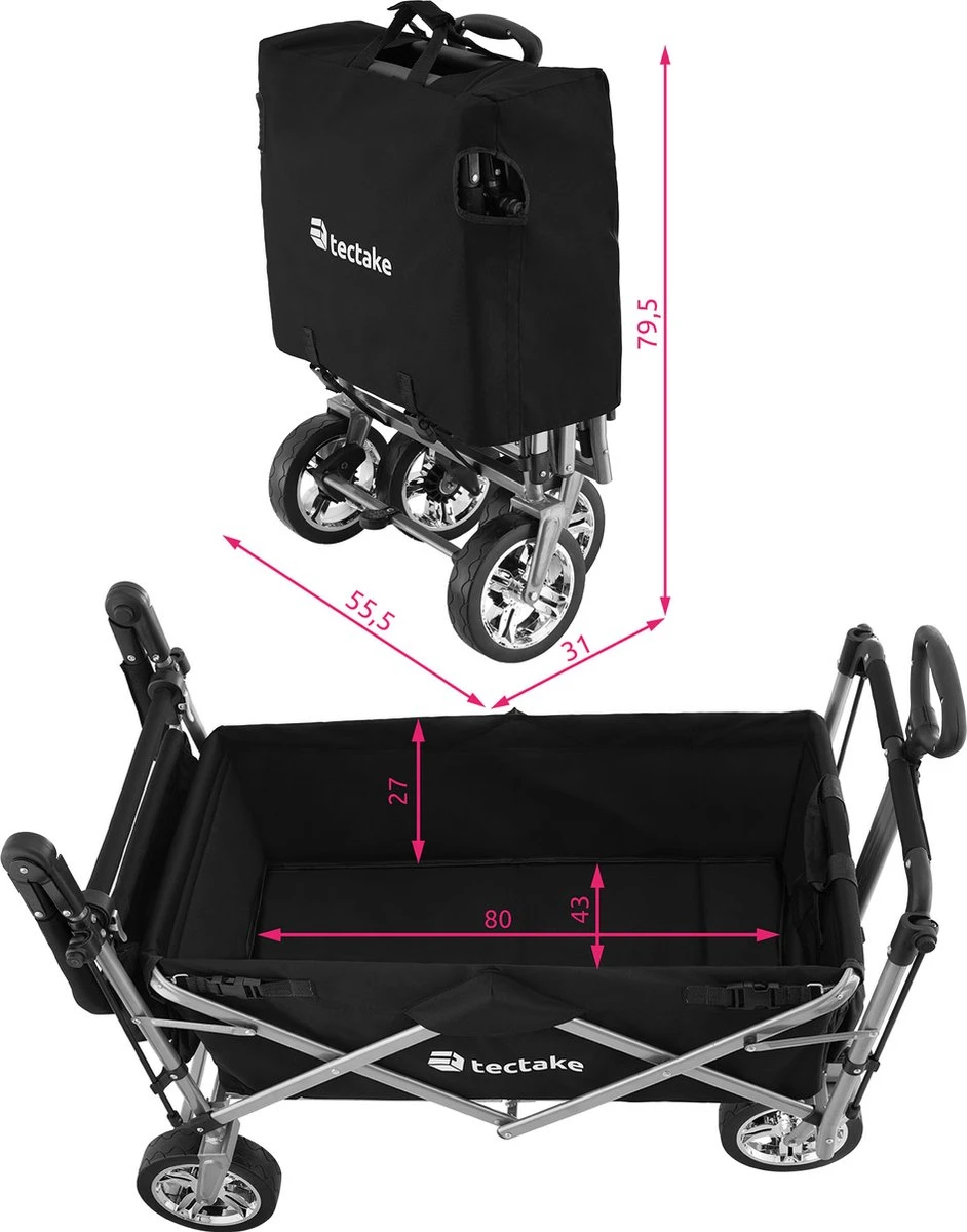 Tectake - Opvouwbare Bolderwagen Handkar Nico Zwart - 403549 5 Tectake - Opvouwbare Bolderwagen Handkar Nico Zwart - 403549 - Afbeelding 5