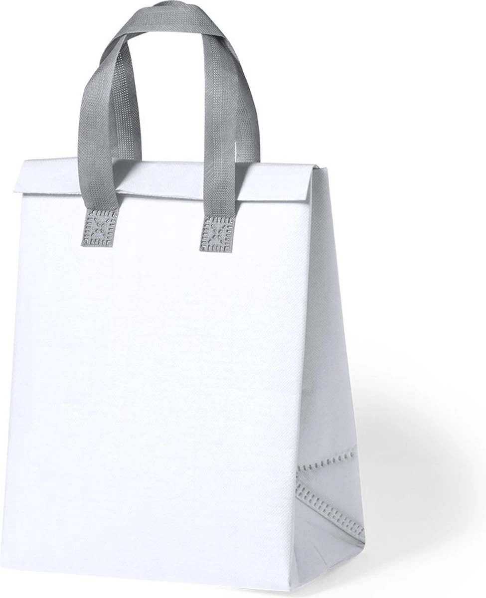 Merkloos Koeltas - Lunchtas - Koeltasje Lunch - Koelelementen - Isolatie - Volwassenen - Dames - Heren - Klittenbandsluiting - 23 X 29 Cm - Kunststof - Aluminium - Wit 2 Merkloos Koeltas - Lunchtas - Koeltasje Lunch - Koelelementen - Isolatie - Volwassenen - Dames - Heren - Klittenbandsluiting - 23 X 29 Cm - Kunststof - Aluminium - Wit - Afbeelding 2